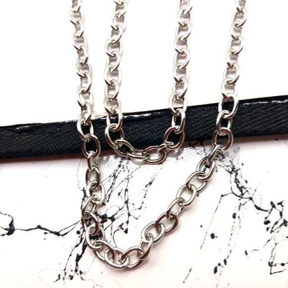 Double Layer  Pants Or Wallet Chain 19" Silver Tone - Picture 4 of 10